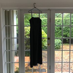 Black Satin spaghetti strap Full-Length Dress